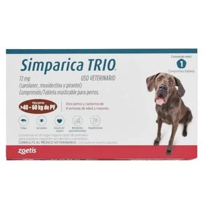 Comprimido Simparica TRIO 72mg (40-60 KG) MARRON