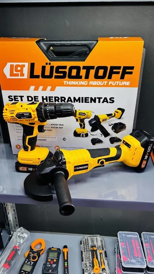 Combo a bateria amoladora + taladro lusqtoff 18v