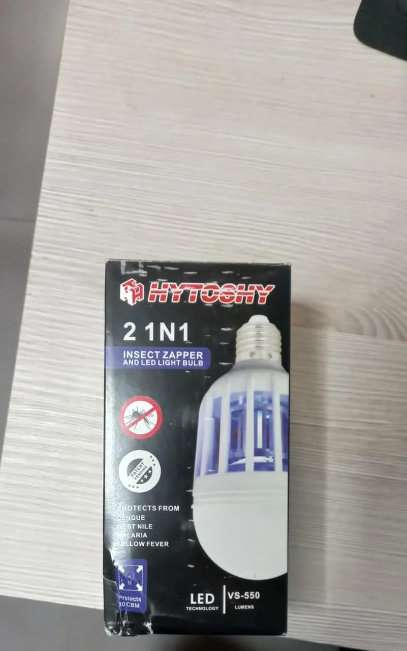 Lampara Mata Mosquito Mosca Repelente Noche Luz Ultravioleta Color Blanco