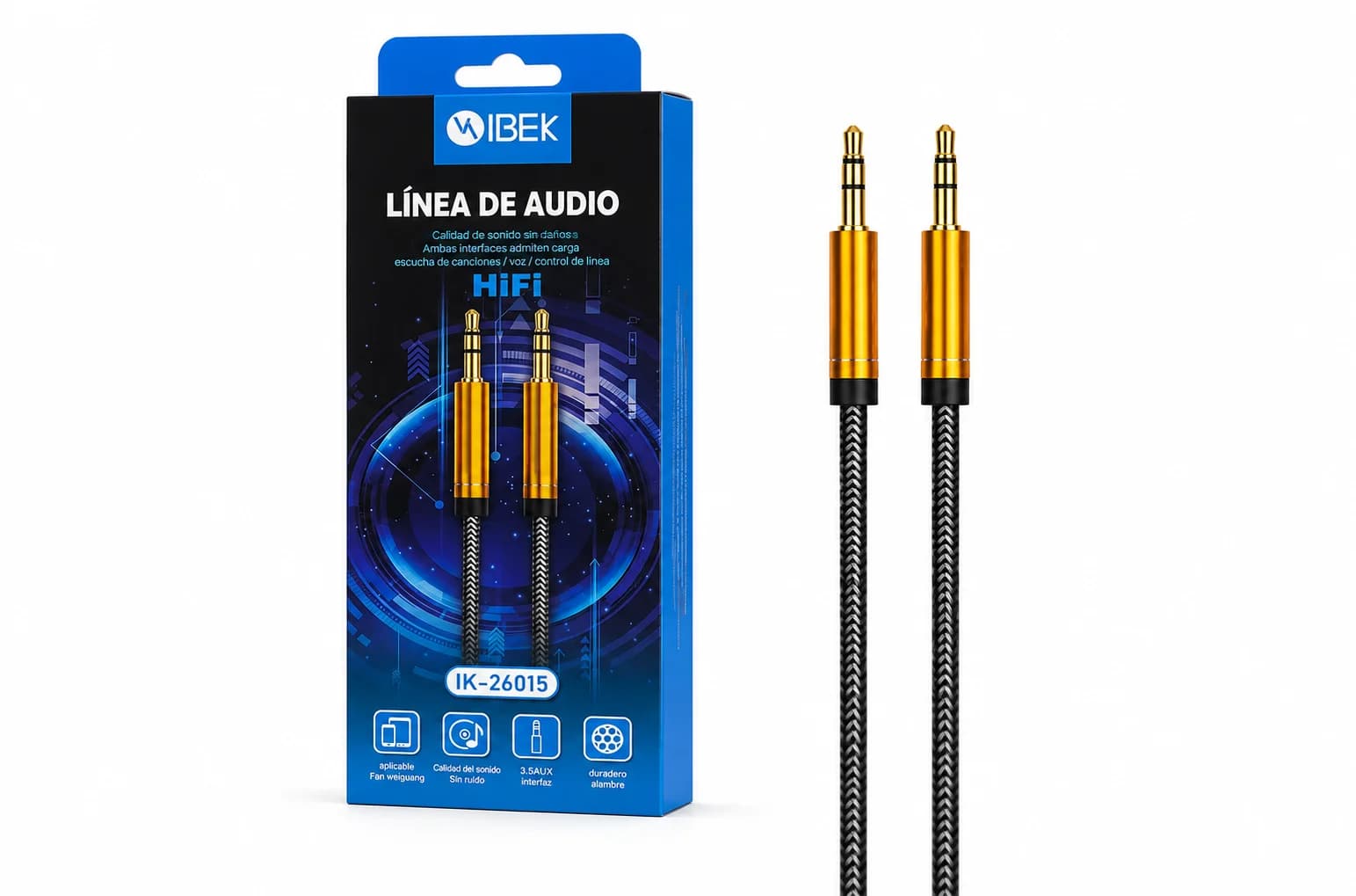 CABLE AUXILIAR - LINEA DE AUDIO (X5 UNIDADES)