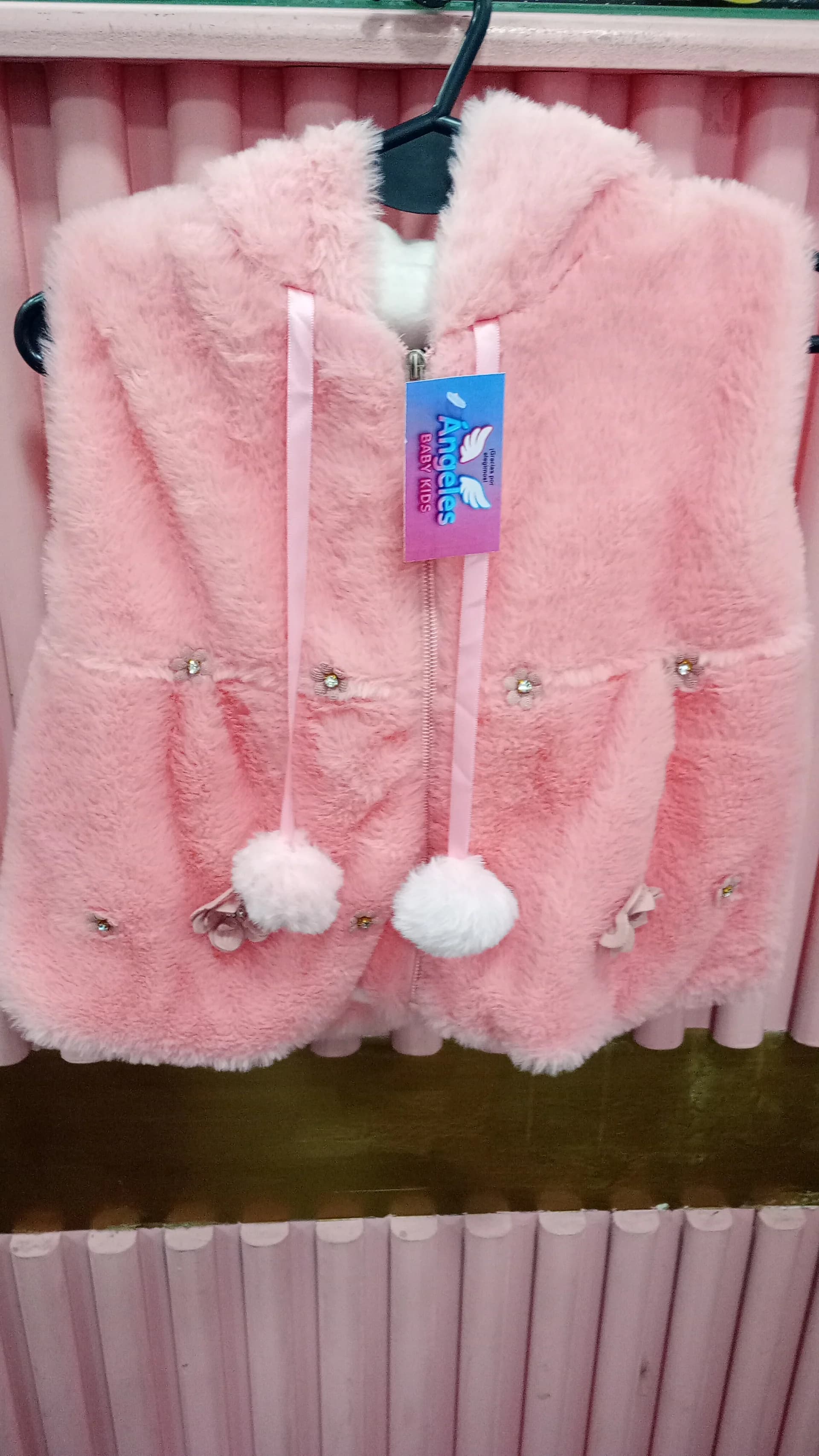 CHALECO BEBA PLUSH ROSA