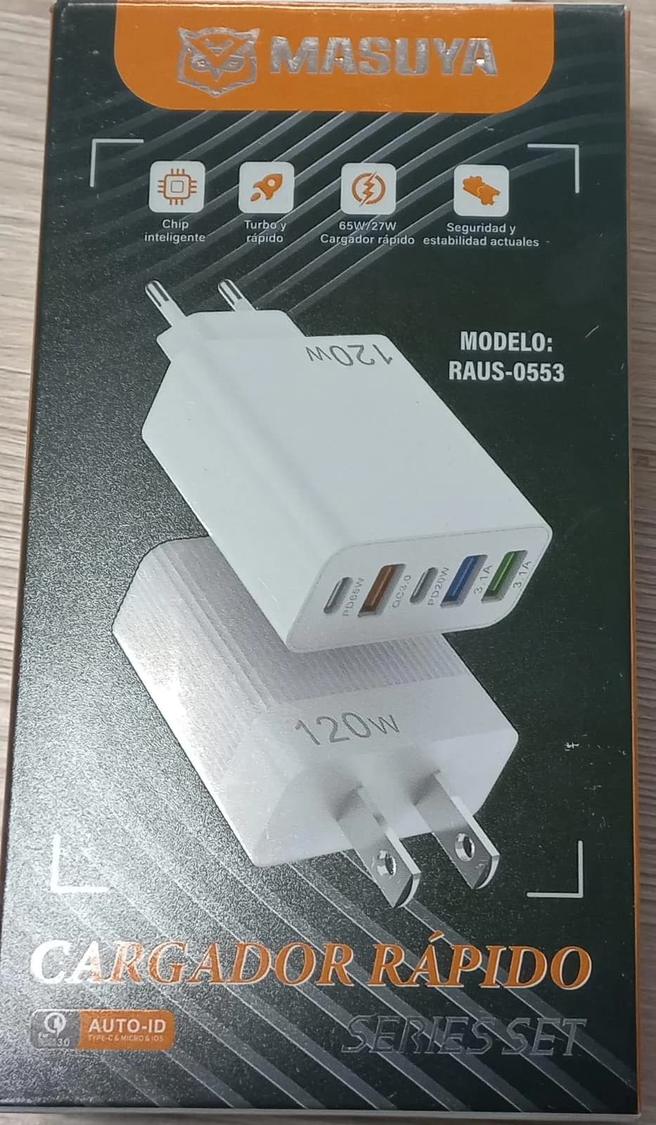 CARGADOR 3USB 1T-C 120W-US-0553