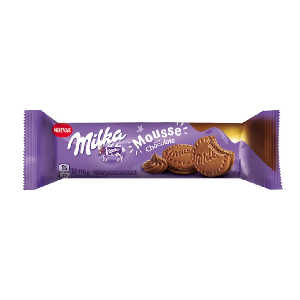 Galletitas Milka Rellenas Mousse Chocolate