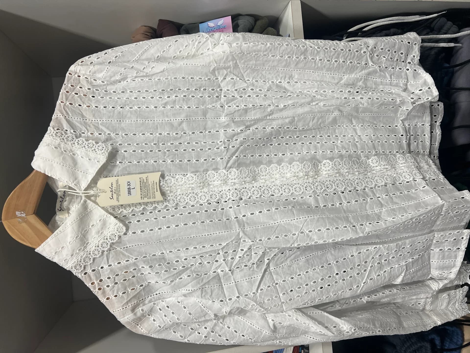 CAMISA BRODERI BORDADA CON PUNTILLITAS
