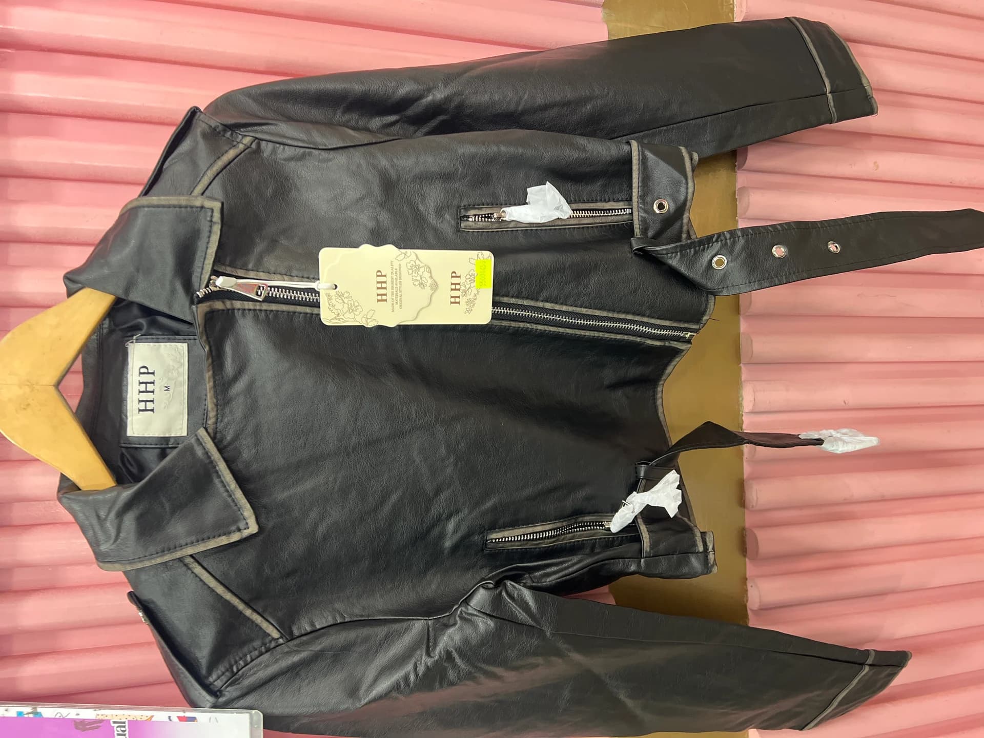 Chaqueta  De cuero regulable la cintura