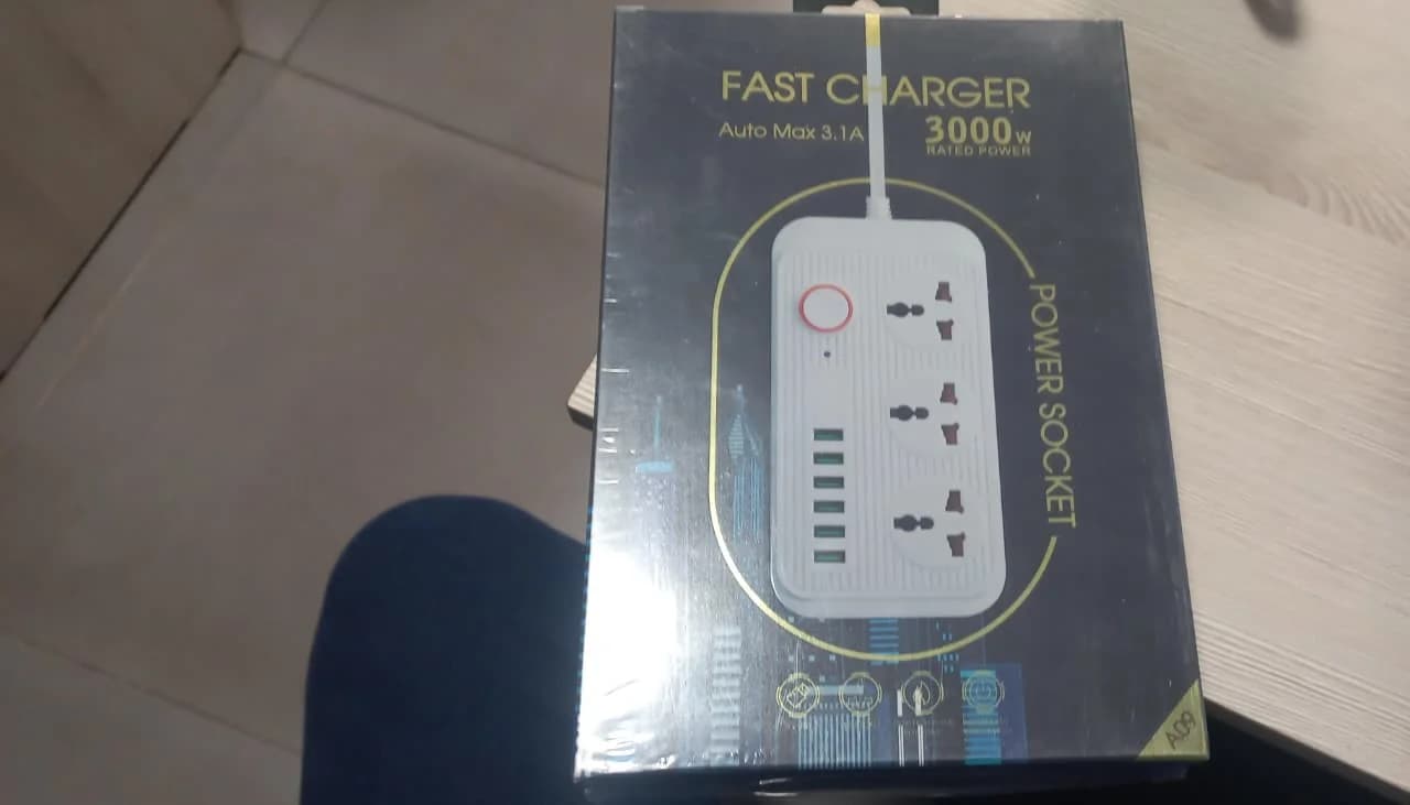ZAPATILLA 3 TOMAS + 6 USB - 3000W (A09)