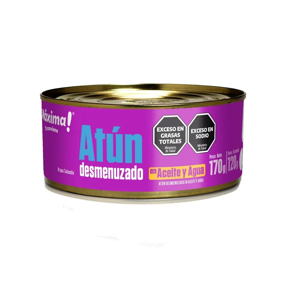 Atun desmenuzado en aceite y agua Maxima