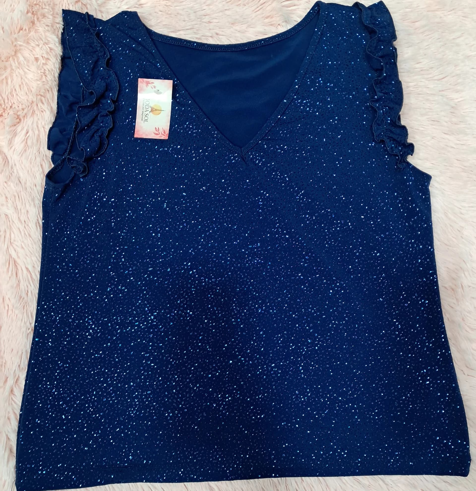 MUSCULOSA CON BRILLOS DE MUJER
