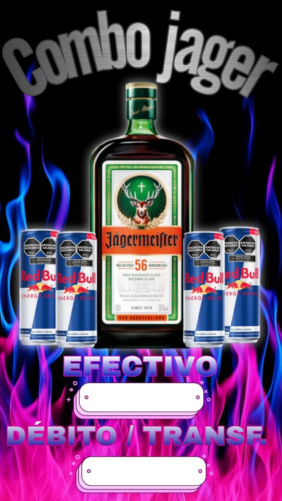 J�GERMEISTER 700ML + 4 RED BULL 250ML