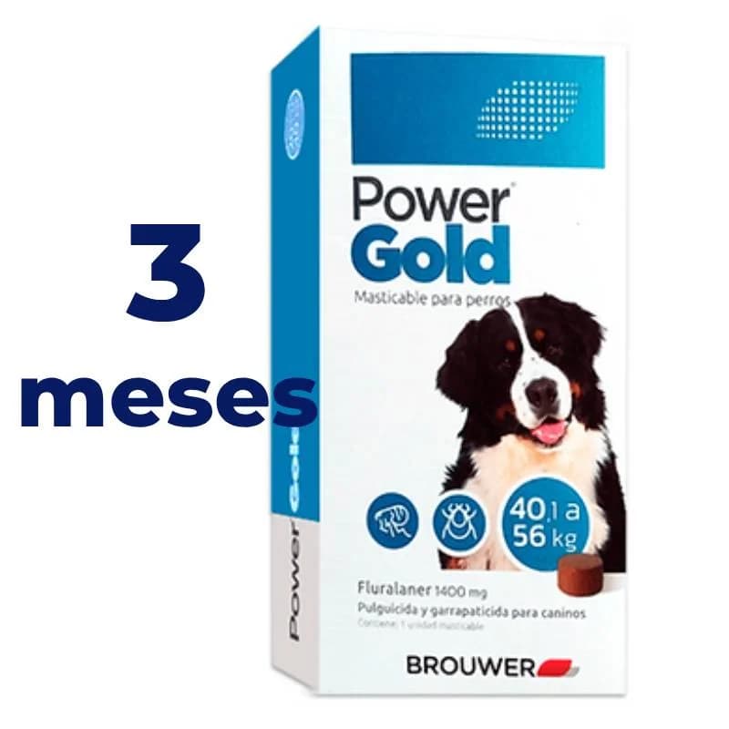 Comprimido POWER GOLD 40.1 a 56 kg 3 meses 1400 mg (Azul) bocadito