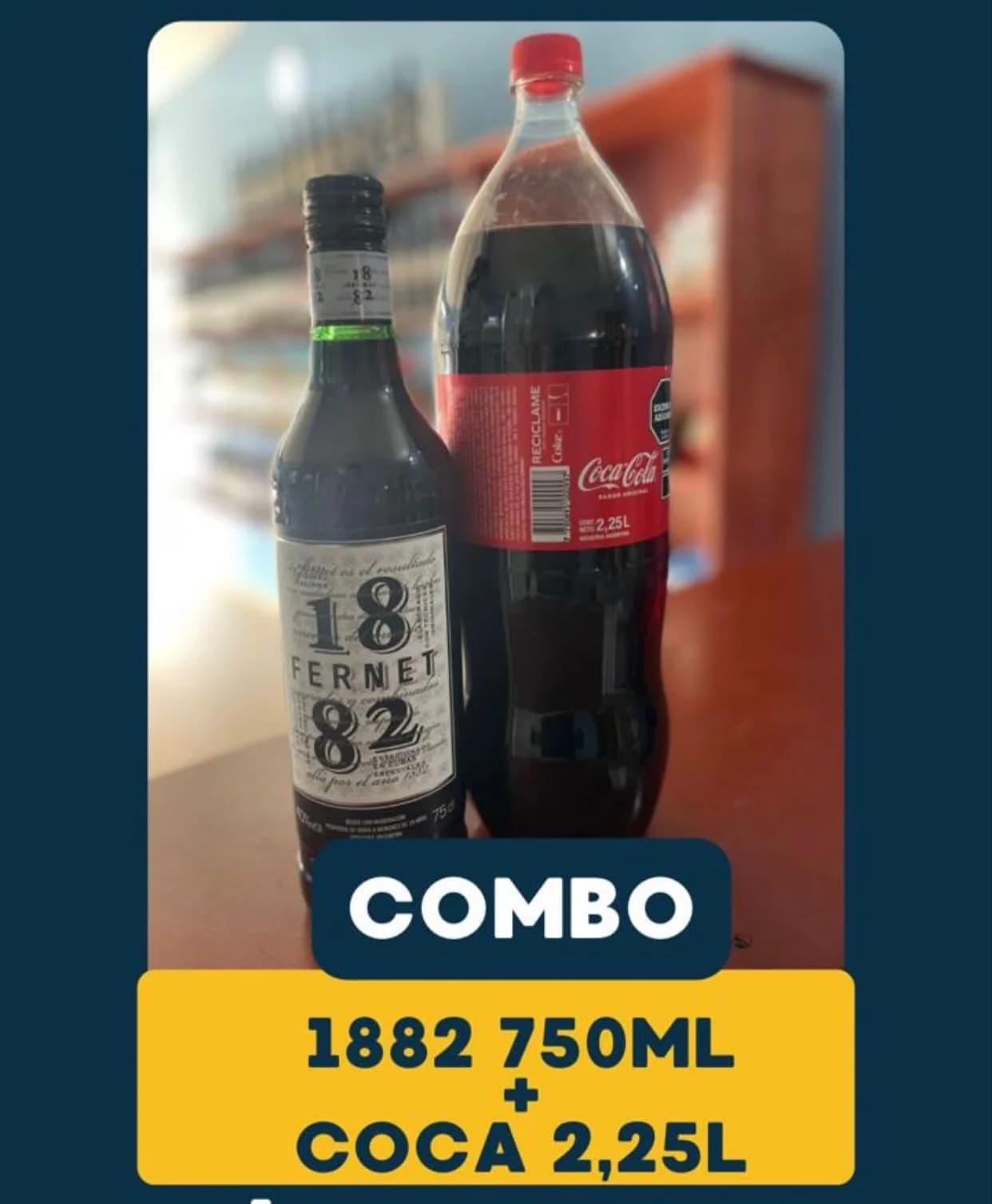 COMBO 1 FERNET 1882 de 750ml+ 1 COCA DE 2,25L