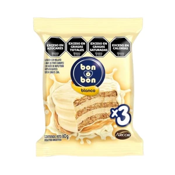 Alfajor Bonobon blanco x3