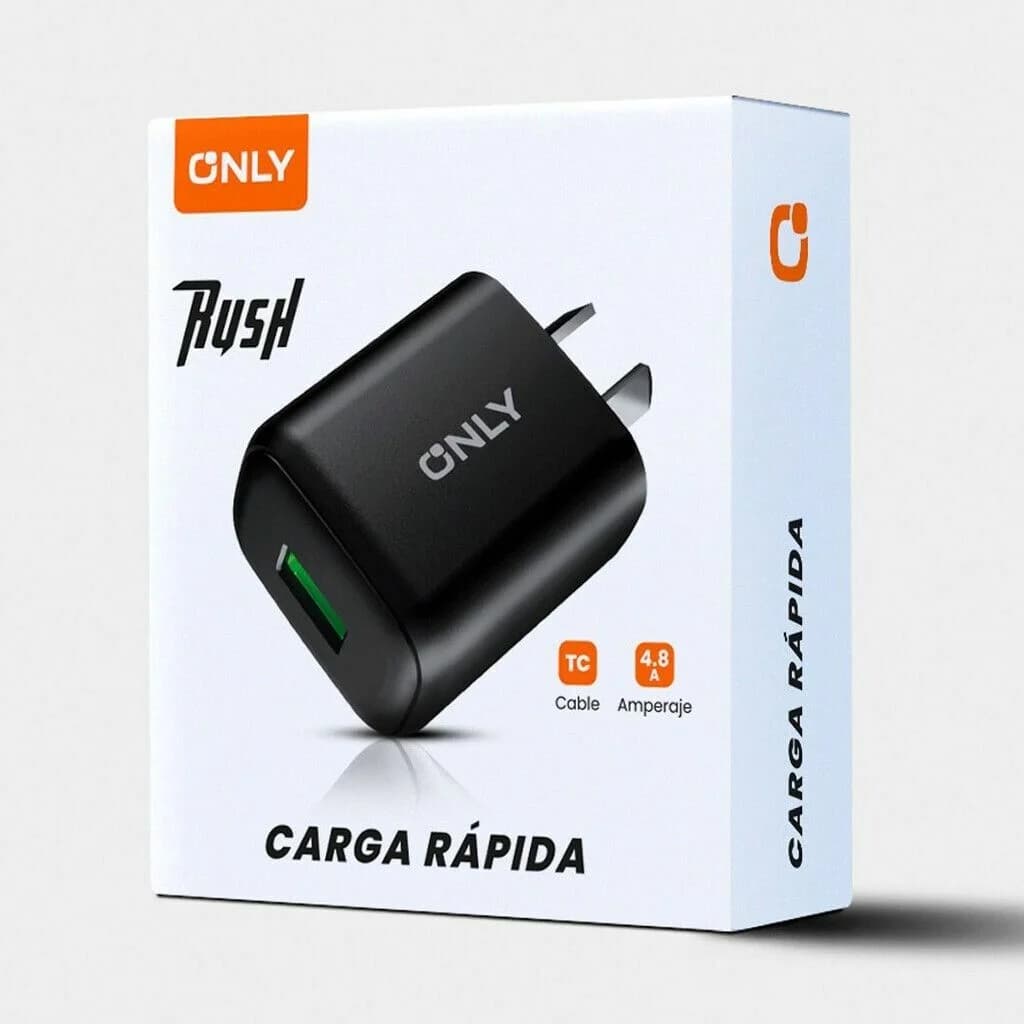 Cargador Only Rush Cargar rapida Typo C Negro