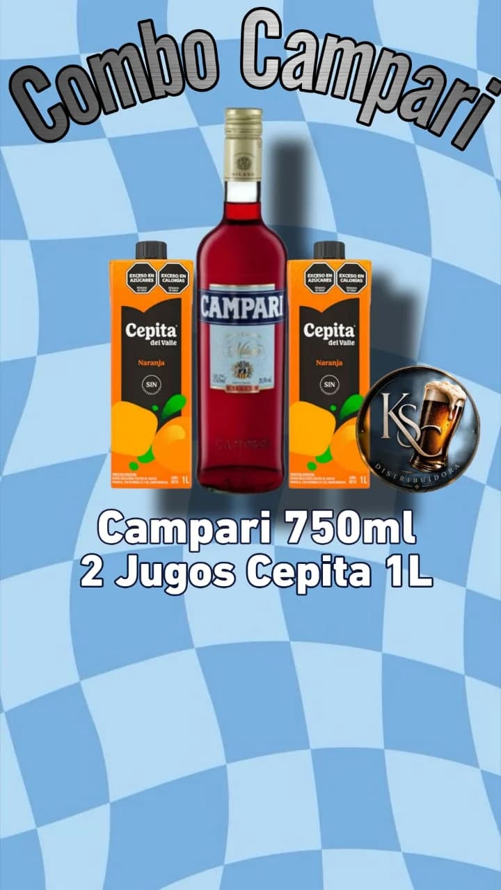 CAMPARI 750ML + 2 JUGO CEPITA 1L
