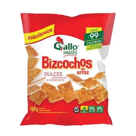 BIZCOCHO DULCE DE ARROZ SNACKS