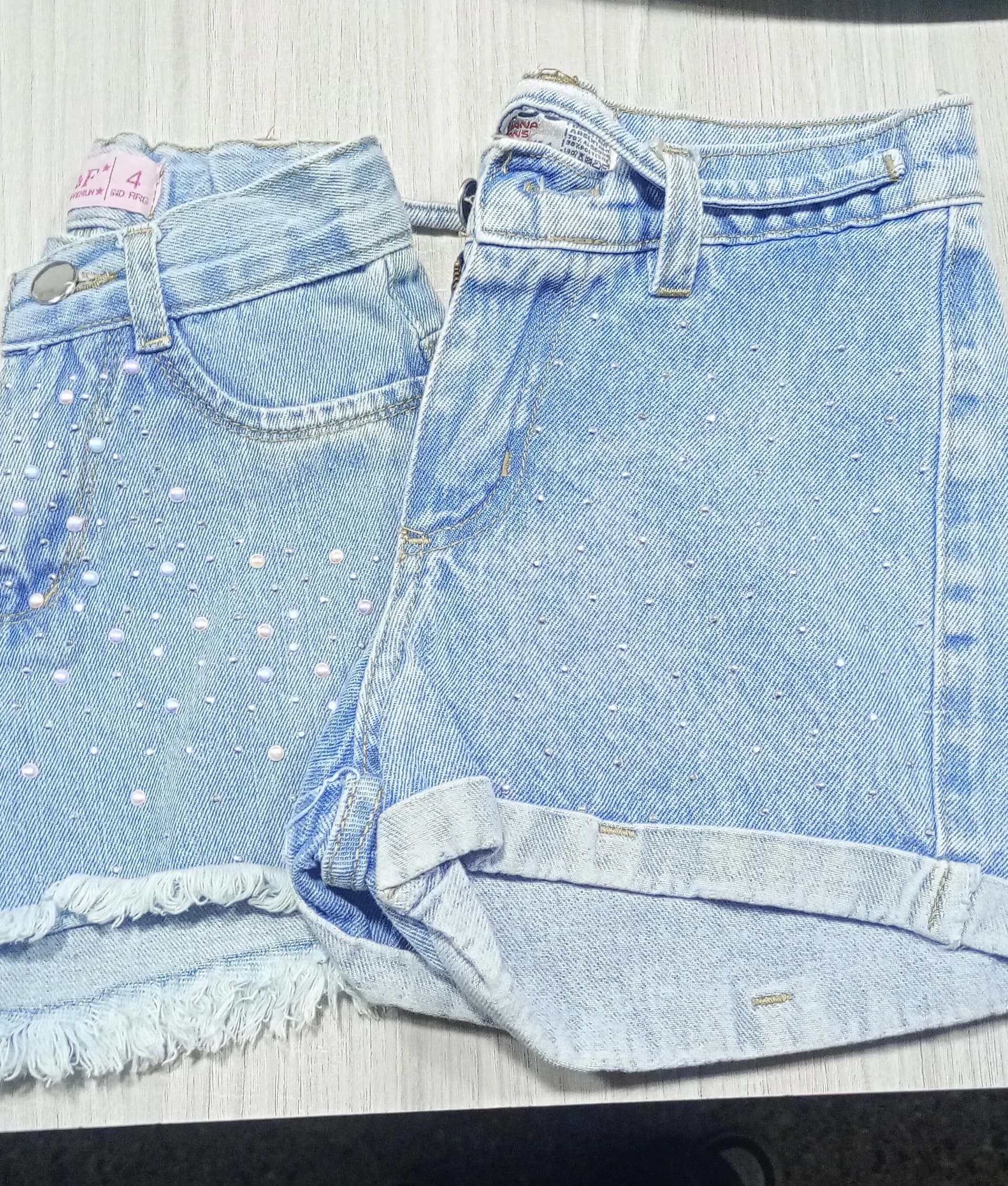 SHORT JEANS CELESTE BRILLO LIQUIDACION