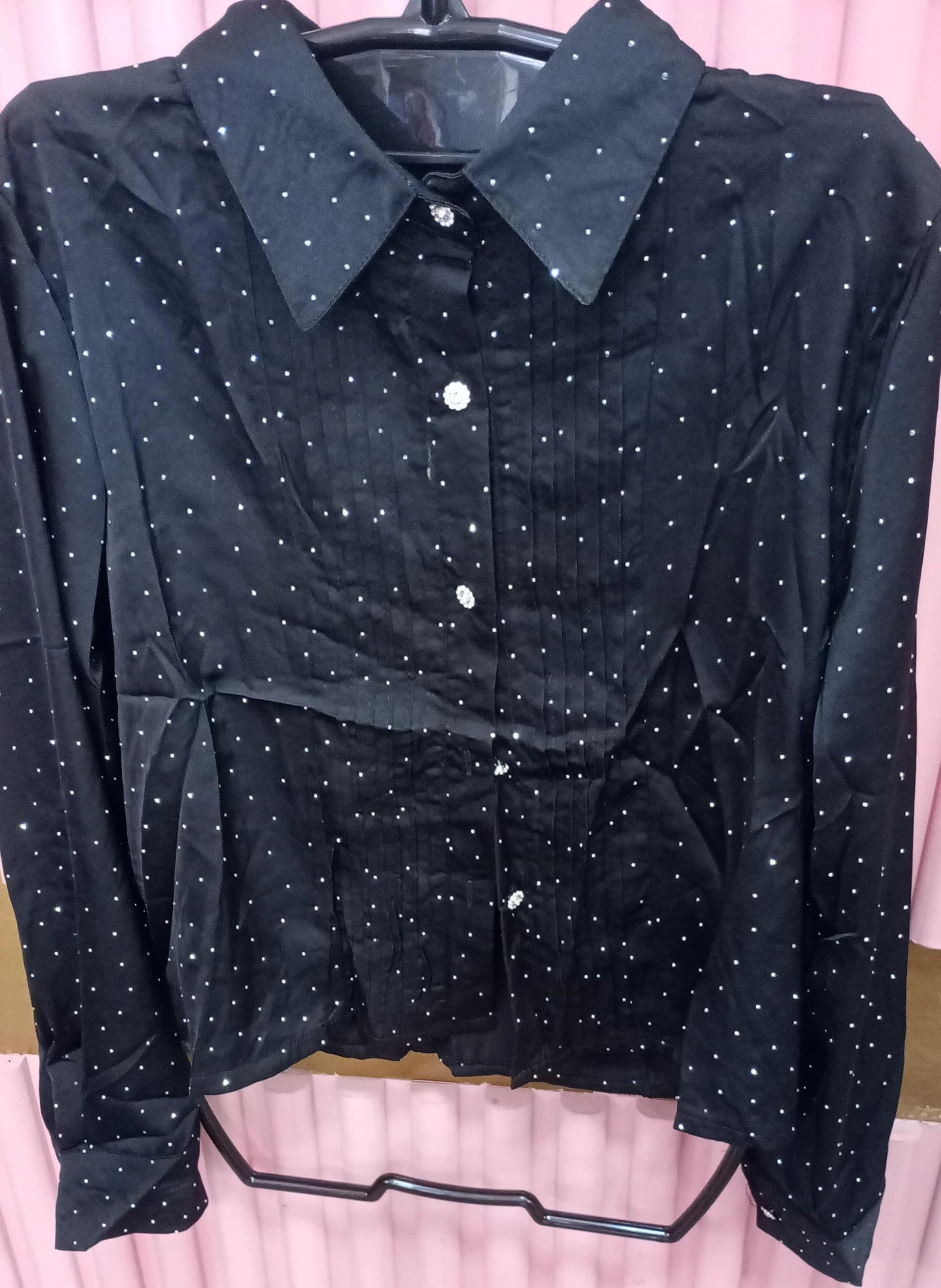 CAMISA STRASS SATEN