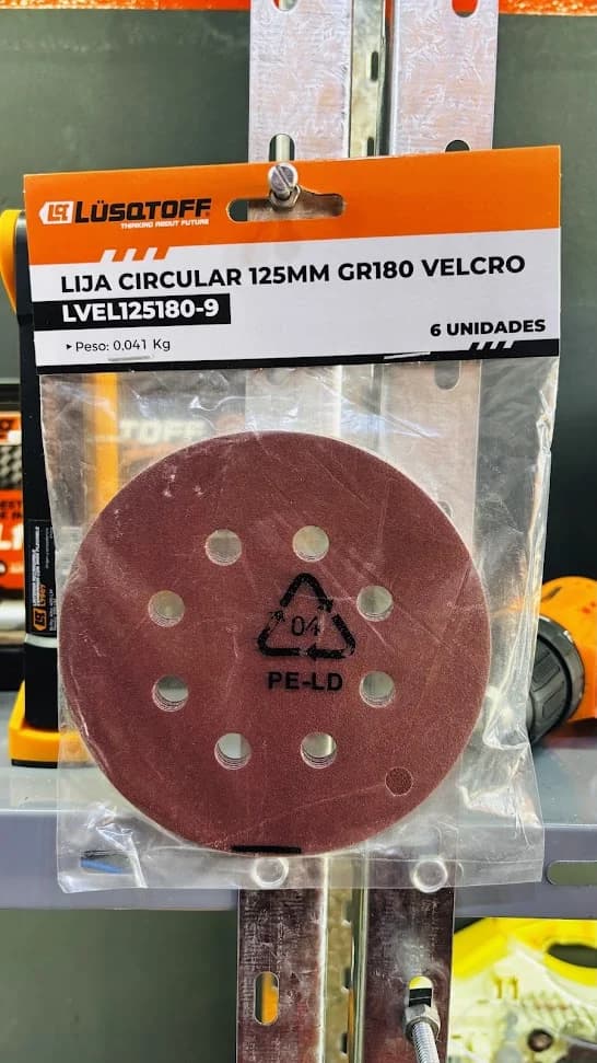 Lija con velcro grano 180 Lusqtoff x6u