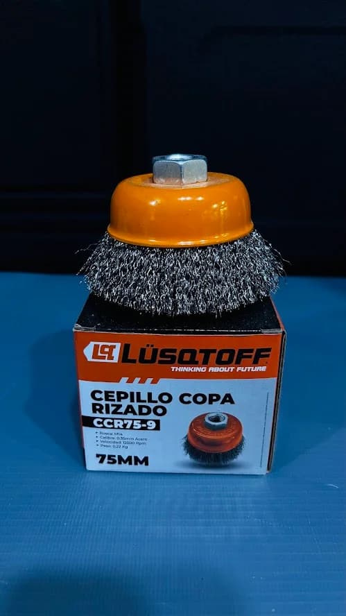 Cepillo copa risado 75mm Lusqtoff
