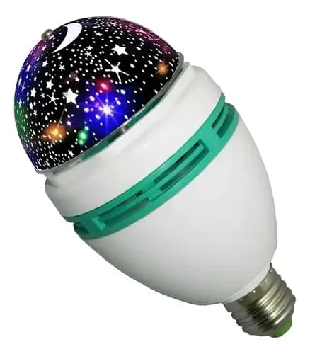 Lampara Foco Giratorio Proyector Estrellas Rgb Noche