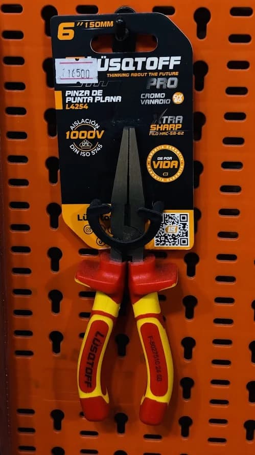 Pinza punta plana 6" aislacion 1000v Lusqtoff