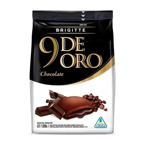 Galletitas 9 de Oro Rellenas de chocolate