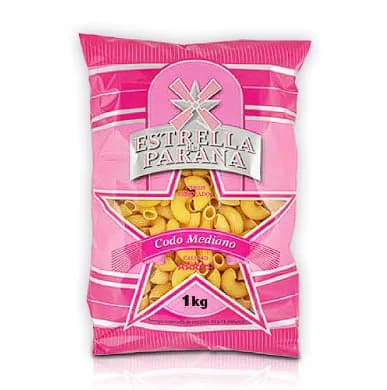 Fideo Estrella del Parana Codos Medianos 500g