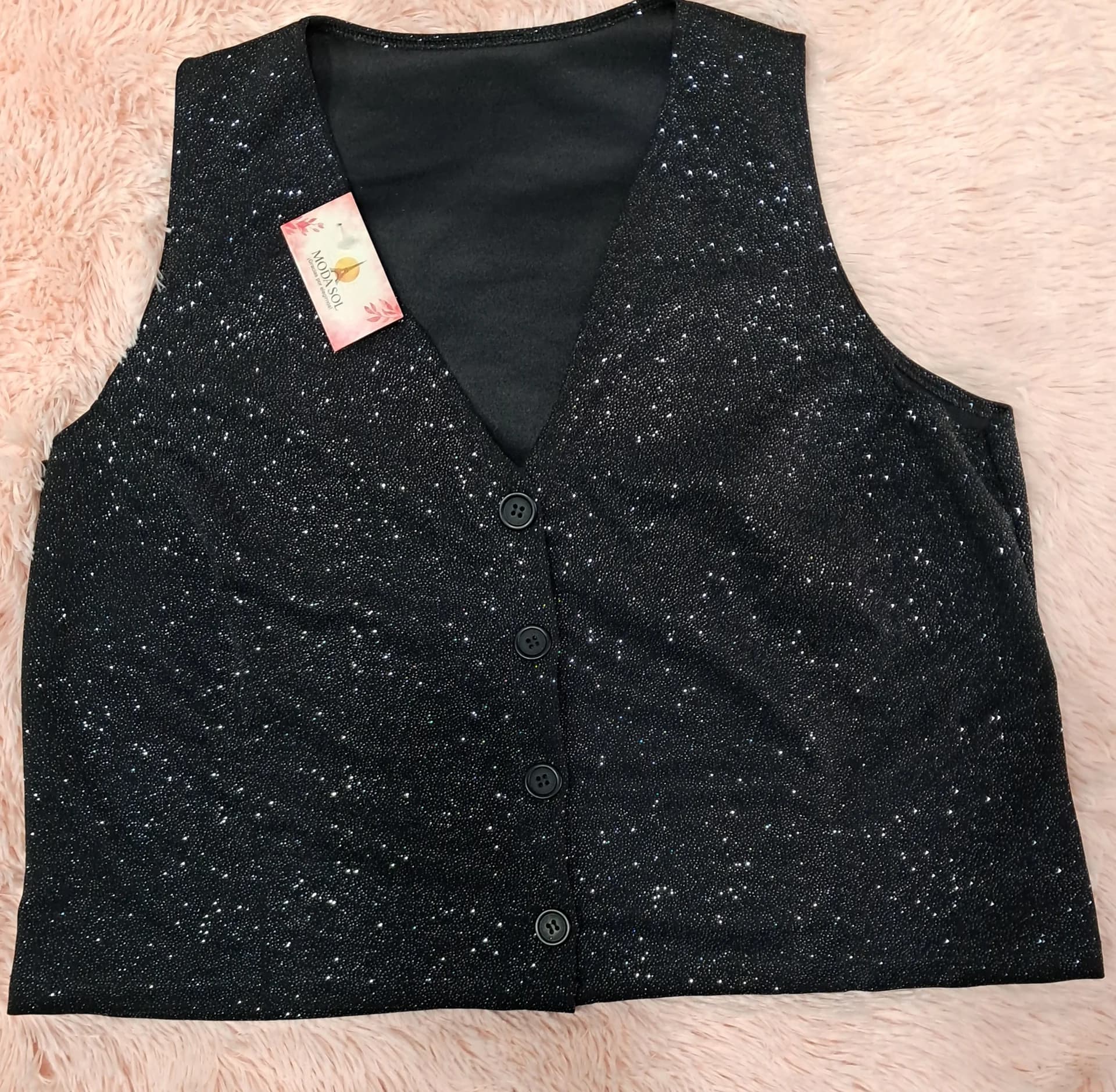 CHALECO DE VESTIR CON BRILLOS MUJER