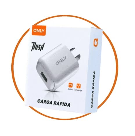 Cargador Only Rush V8 carga rapida blanco