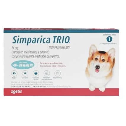 Comprimido Simparica TRIO 24mg (10-20 KG) CELESTE