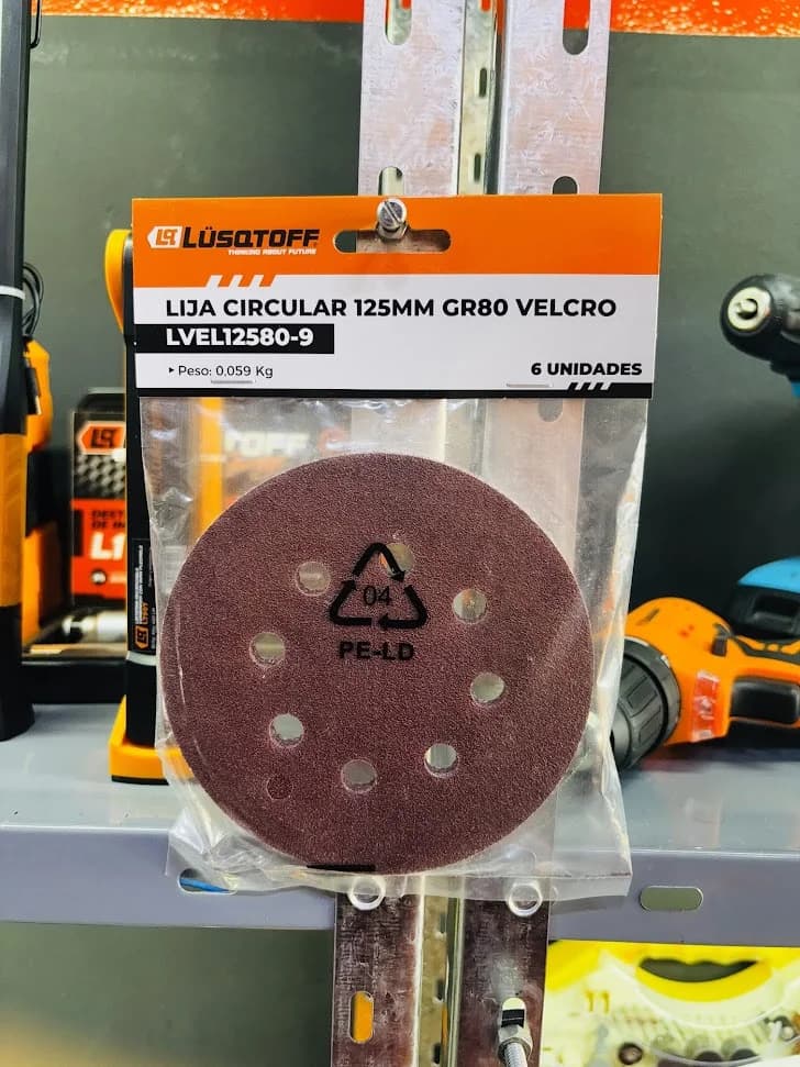 Lija con velcro grano 80 Lusqtoff x6u