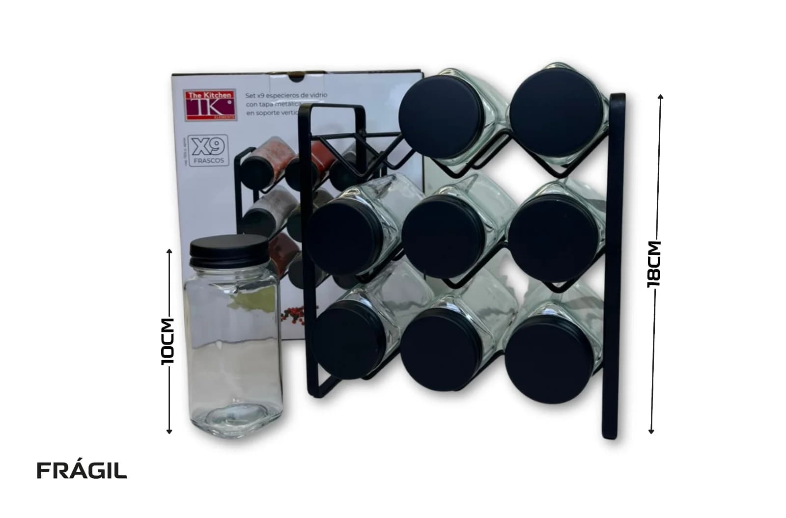 SET ESPECIERO X9PCS VIDRIO