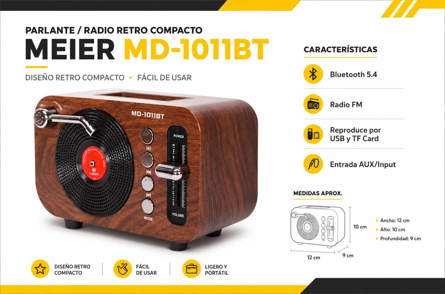 RADIO MEIER ESTILO VINILO (1011BT)