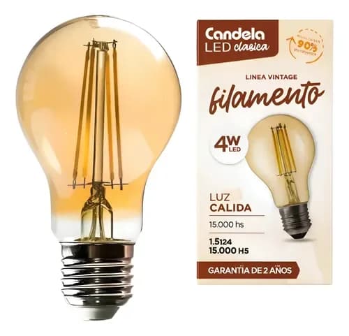 Lámpara Vintage Filamento Foco Clásico 4w Led