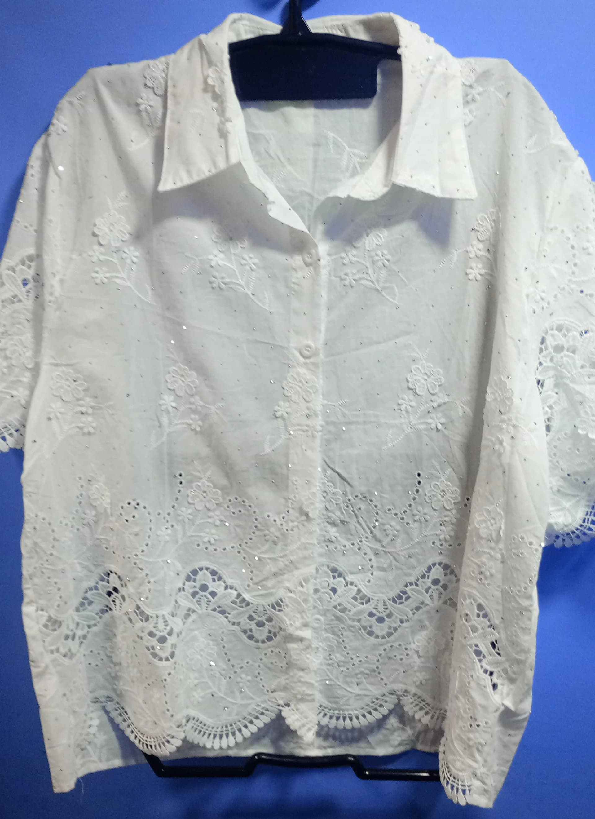 CAMISA BRODERIE CON STRASS