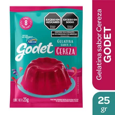 Gelatina Godet cereza 25g