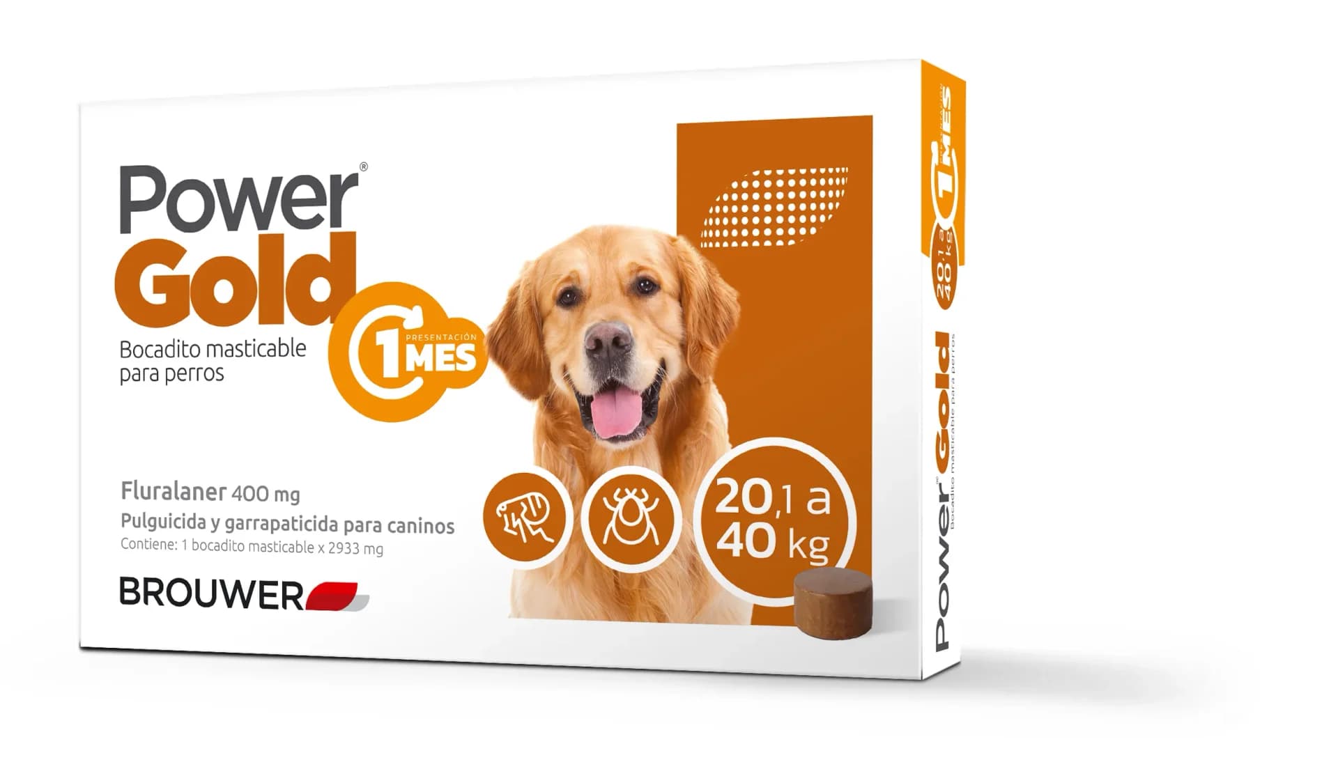 power gold 1 mes pulgas y garrapatas comprimidos20-40kg