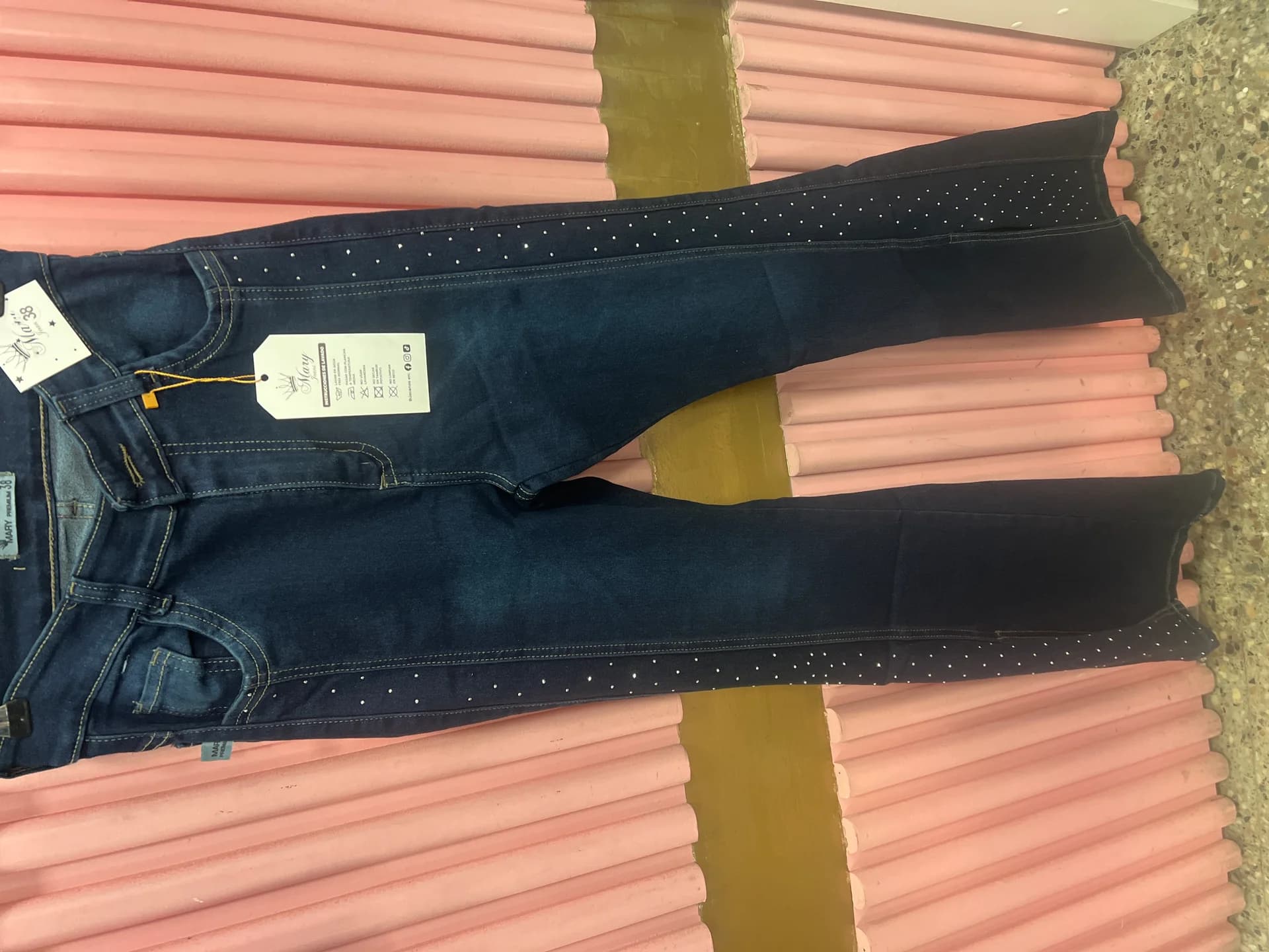JEANS “MARY” CON ESTRAS AZUL