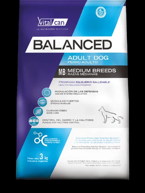 VITAL CAN BALANCED PERRO ADULTO RAZA MEDIANA X 20 KG.