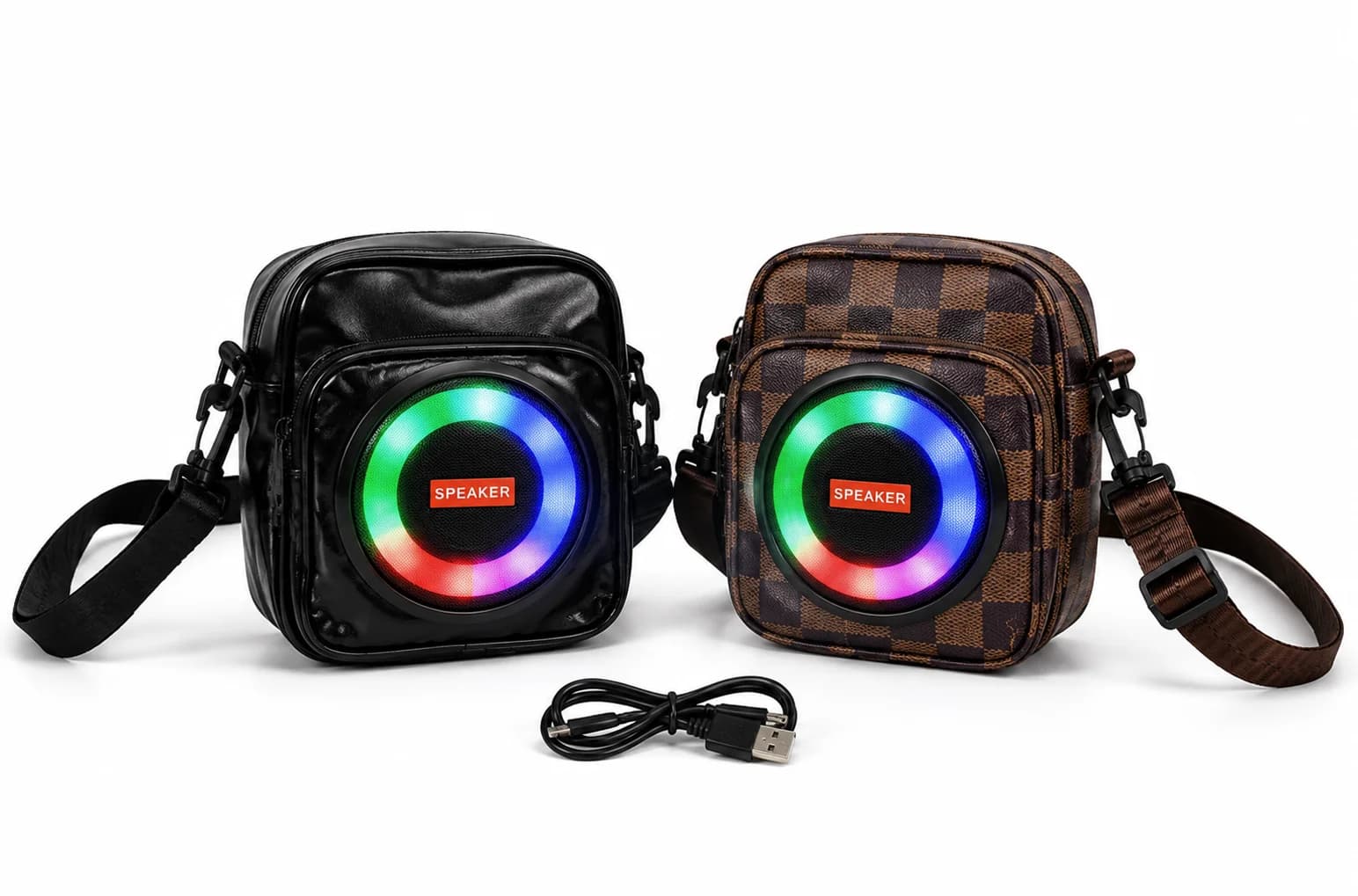 BOLSO CON PARLANTE + LUZ RGB