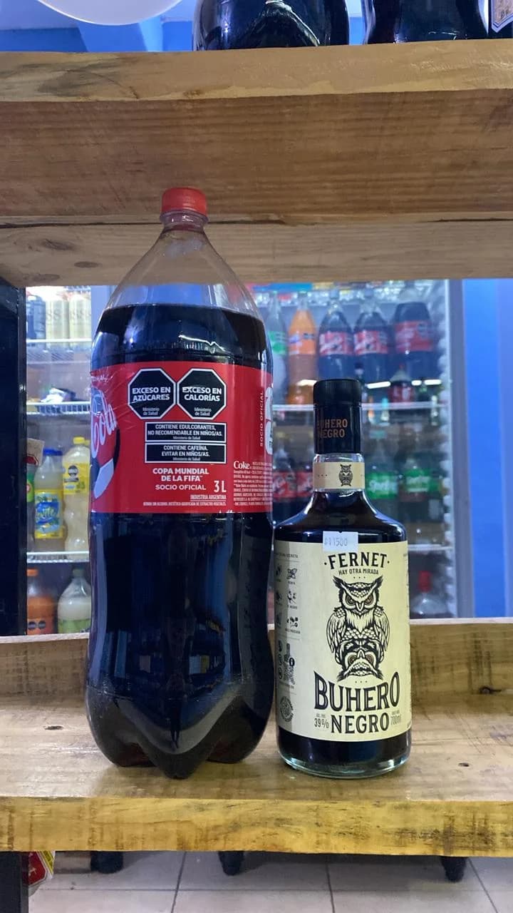 COMBO FERNET BUHERO 700ML + COCA COLA DESCARTABLE 3lt
