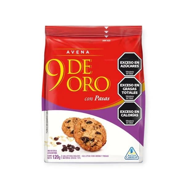 9 de Oro Avena con Pasas 120g