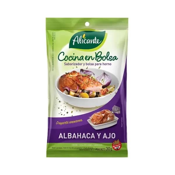 Cocina en bolsa Albahca y Ajo