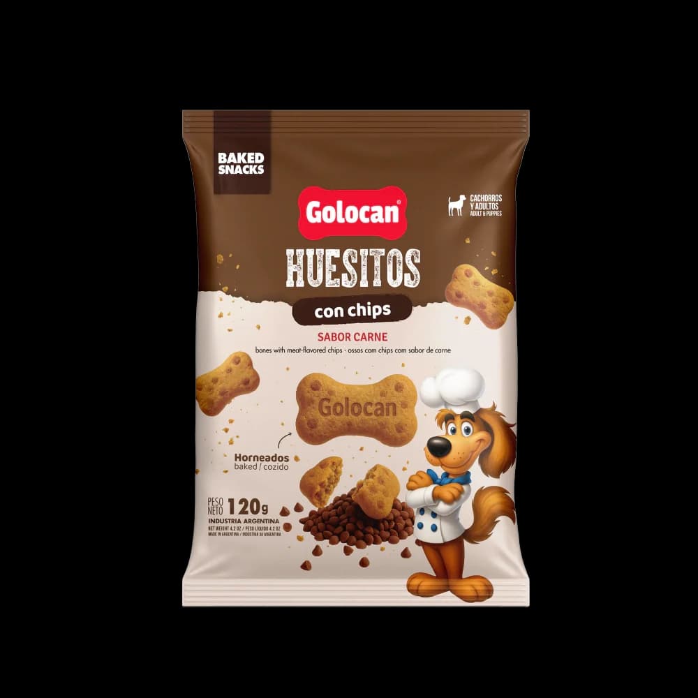 GOLOCAN HUESITOS C/chip CARNE x 120 g
