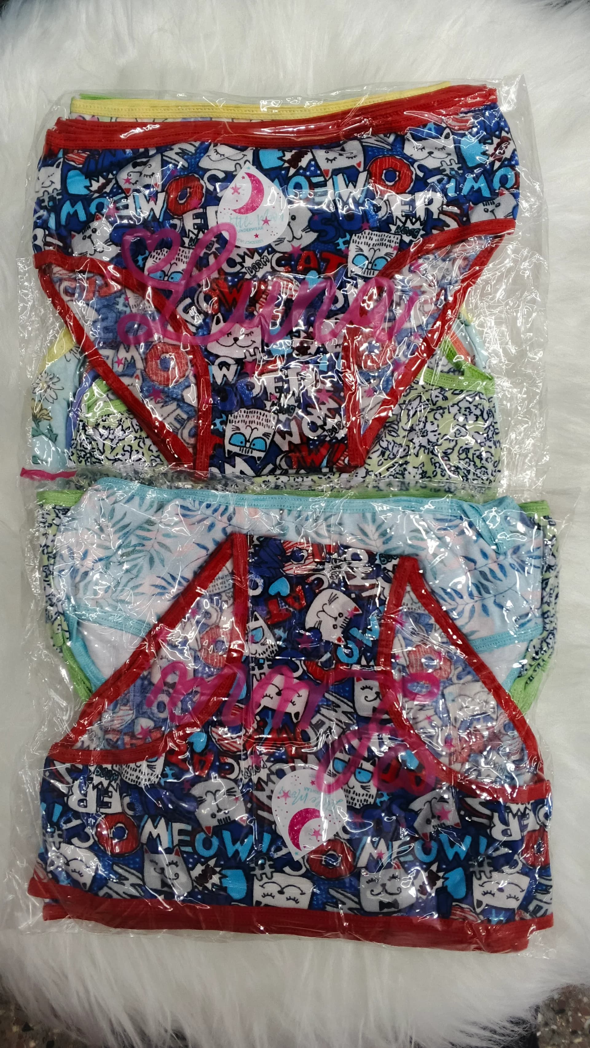 Bombacha algodón estampada nena luna