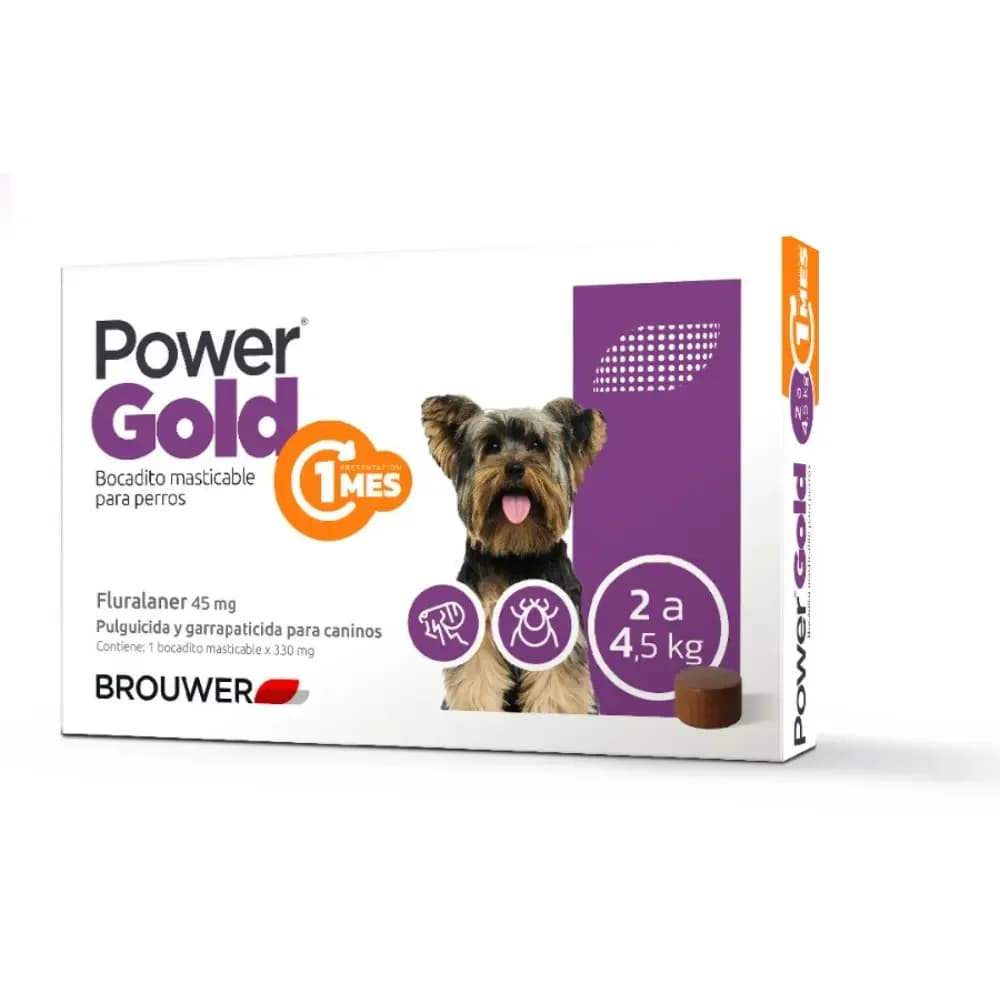 power gold 1 mes pulgas y garrapatas comprimidos 2-5kg