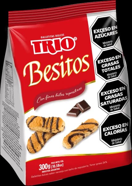 Galletitas Trio Besitos con chocolates