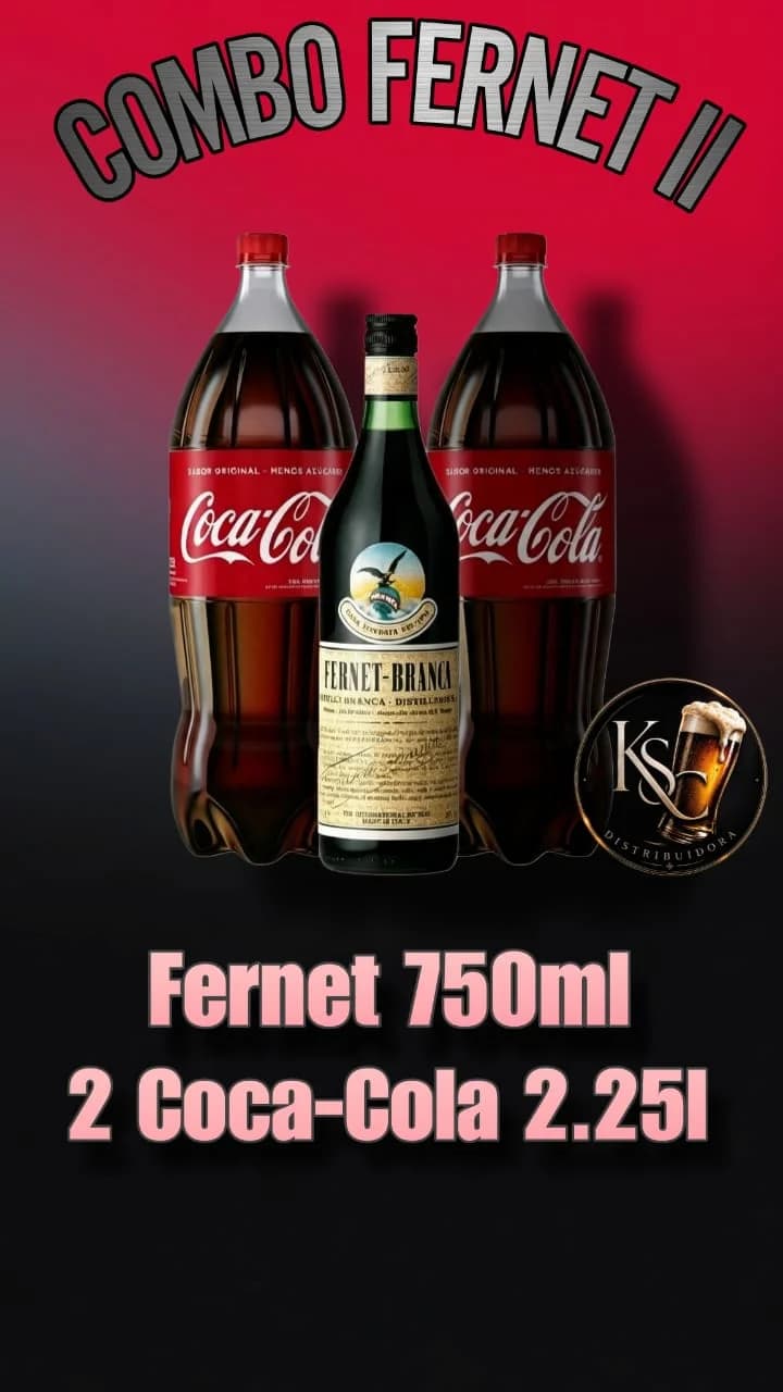 FERNET BRANCA 750ML + 2 COCA 2 25L