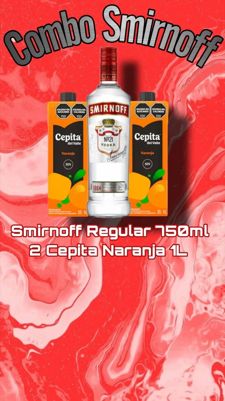SMIRNOFF REGULAR 750ML + 2 JUGO CEPITA 1L