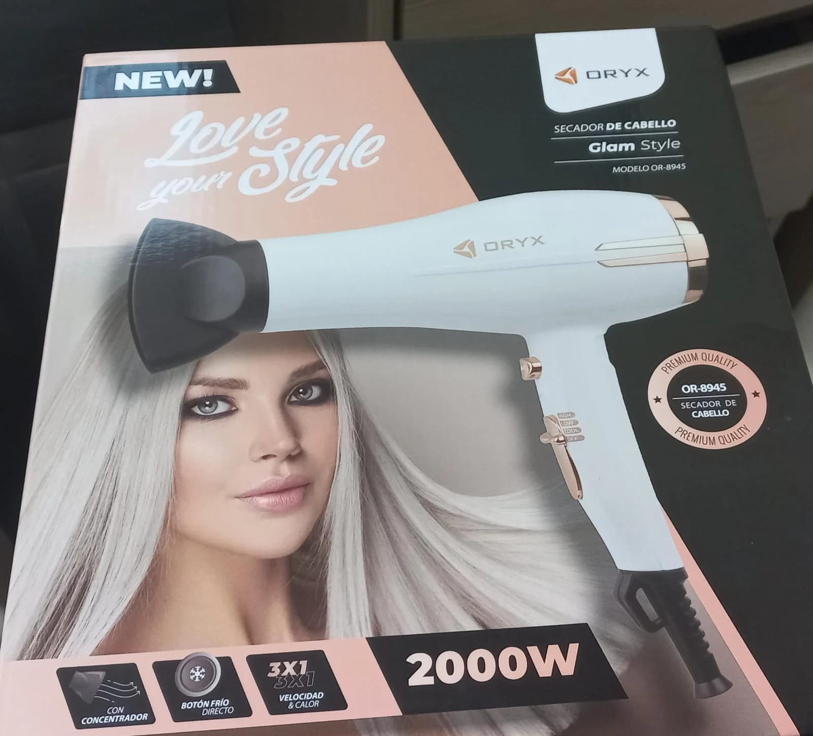 SECADOR DE PELO ORYX 2000W